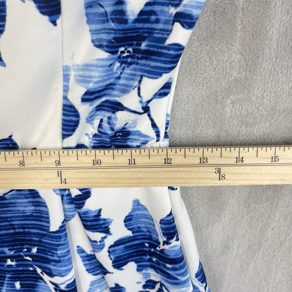 Belinda USA Blue Floral High Low Hem Babydoll Dress Small Cottagecore Romantic - Picture 9 of 14